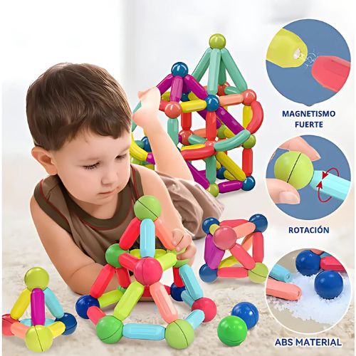 PlayBlocks™ - Juego de Bloques Magnéticos Montessori 42 piezas grandes