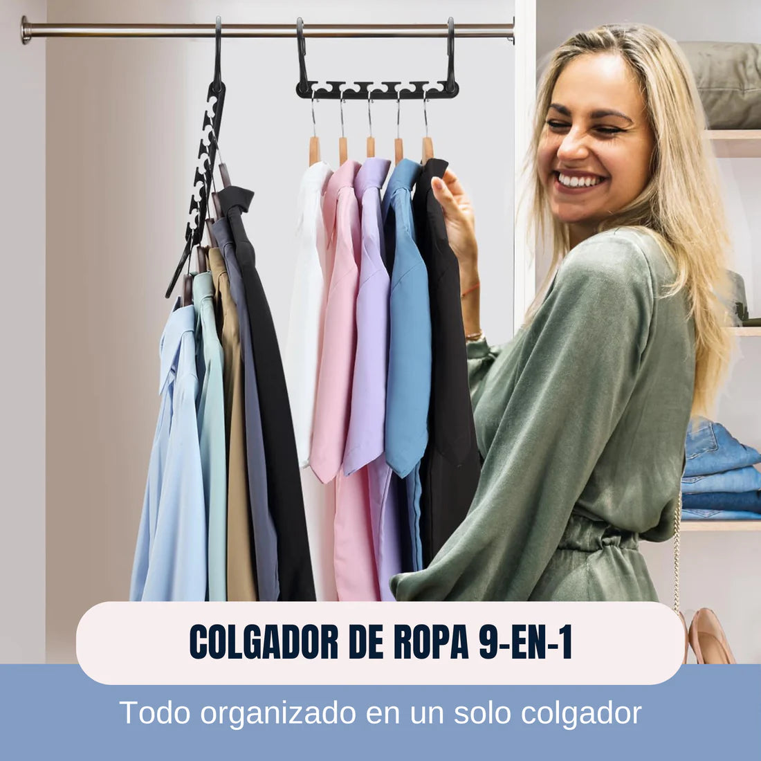 Colgador de Ropa 9 en 1: ¡Más Espacio, Menos Desorden! 👗✨ (Pack de 5)