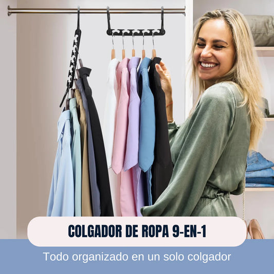 Colgador de Ropa 9 en 1: ¡Más Espacio, Menos Desorden! 👗✨ (Pack de 5)