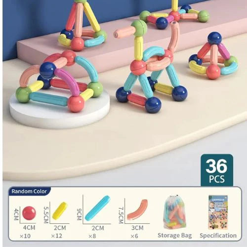 PlayBlocks™ - Juego de Bloques Magnéticos Montessori 42 piezas grandes