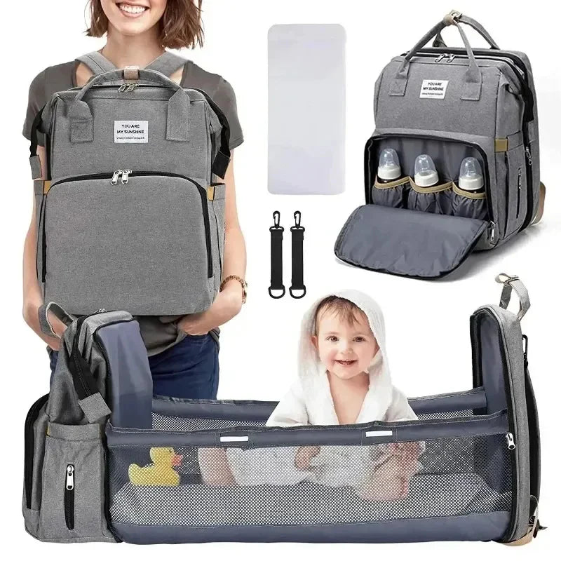 BabyGo™ -Mochila Maternal 3 en 1 (Bolso, Cuna y Cambiador) 👶🎒