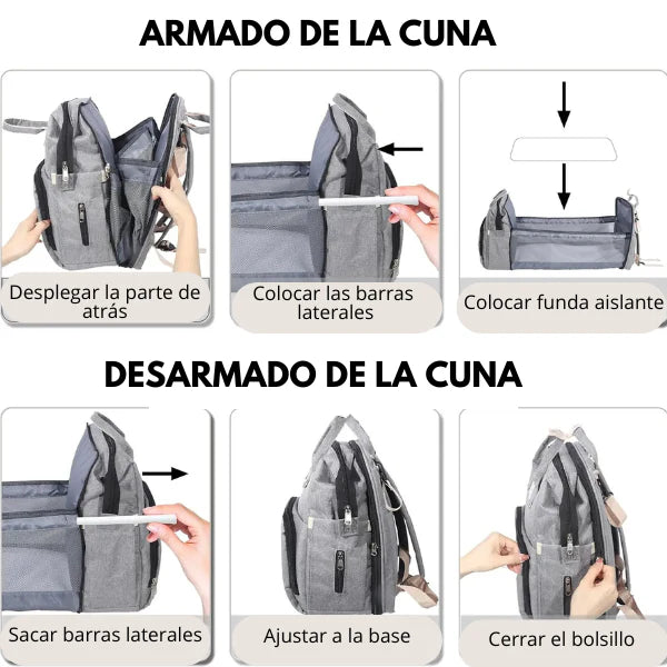 BabyGo™ -Mochila Maternal 3 en 1 (Bolso, Cuna y Cambiador) 👶🎒