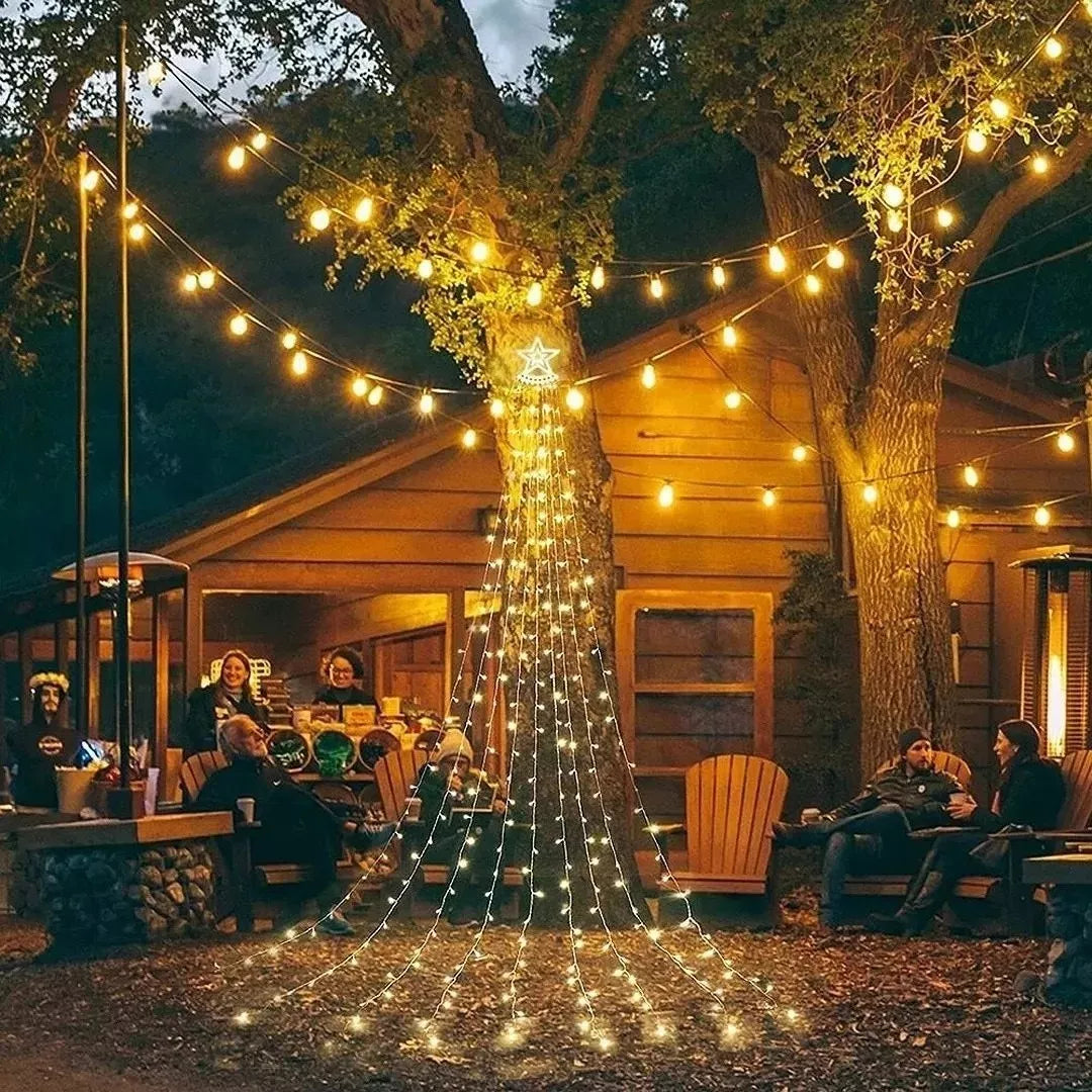 LUCES CASCADA ARBOL DE NAVIDAD SOLAR 🎄🎅✨