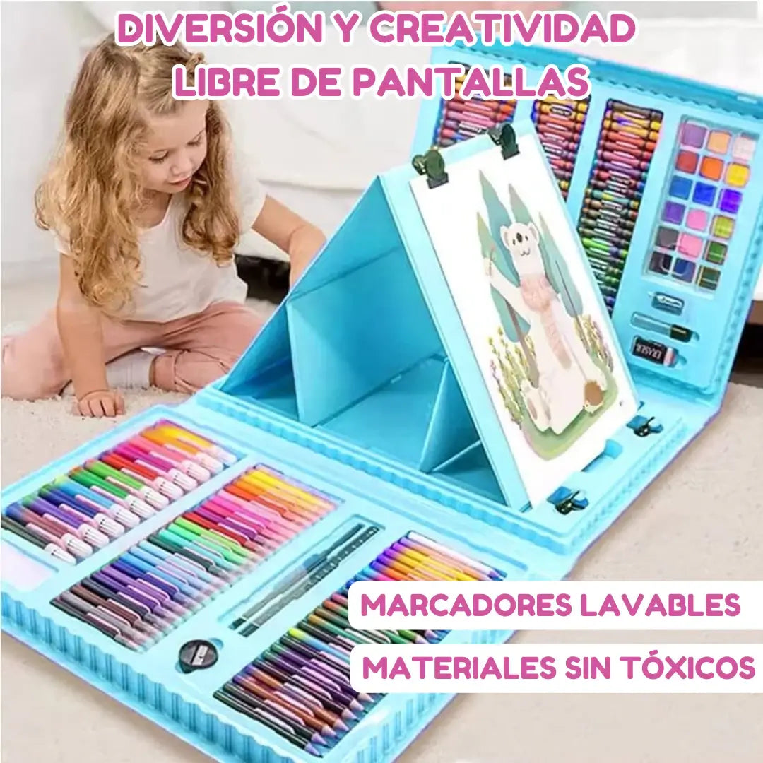 ColorKids™- Maletín de Arte con 208 piezas 🌈🎨